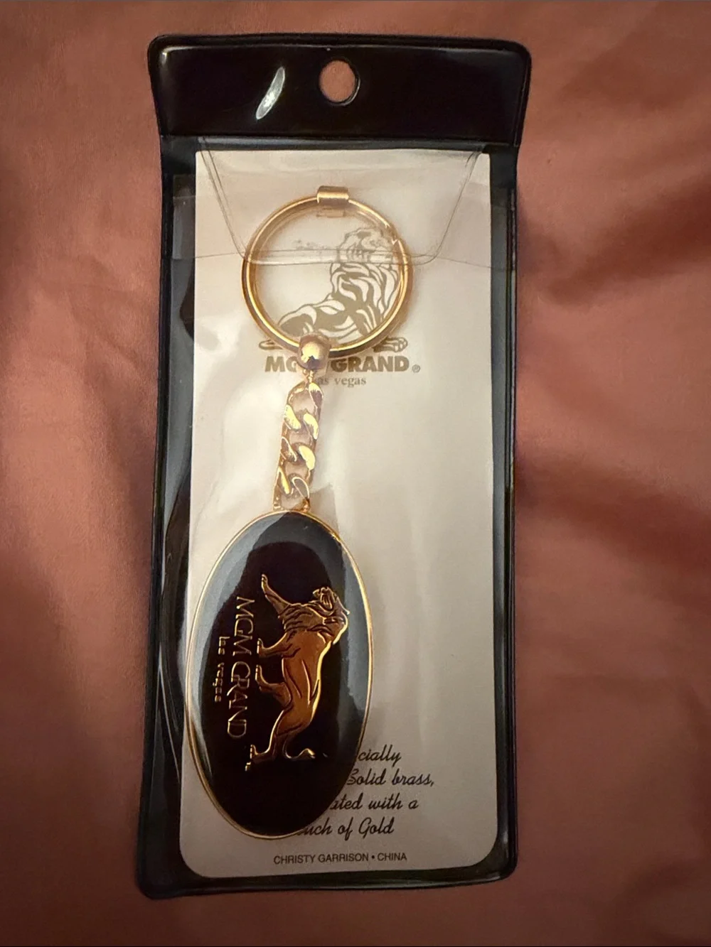 MGM Grand Las Vegas Lion Keychain Brass